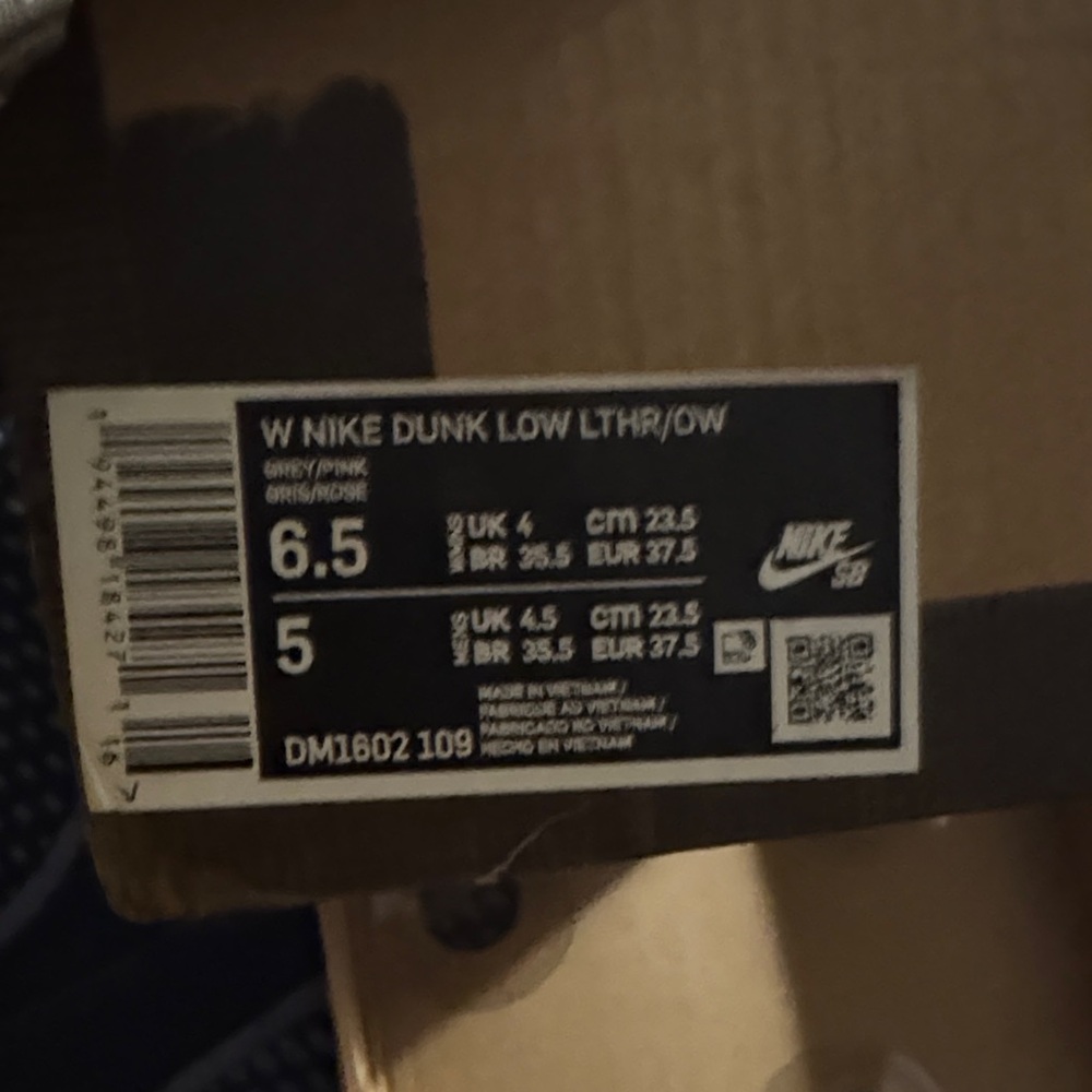 Nike Dunk Low Kids Sneakers Grey/Pink